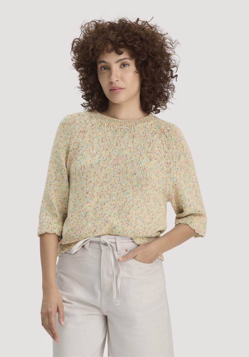 hessnatur Damen Strick Pullover Relaxed aus Bio-Baumwolle - beige - Größe L