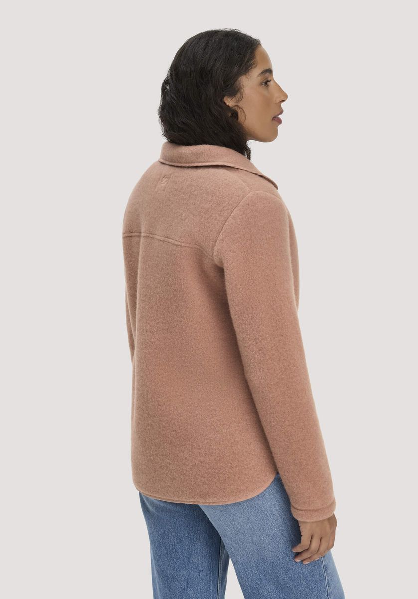 hessnatur Damen Wollfleece Jacke Regular aus Bio-Merinowolle und Bio-Baumwolle - rosa - Größe L