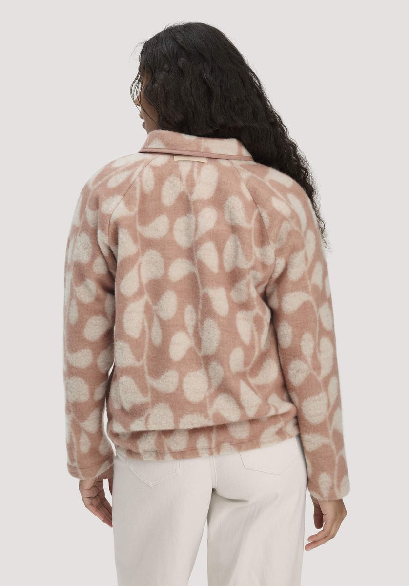 hessnatur Damen Wollfleece Troyer Relaxed aus Bio-Merinowolle mit Bio-Baumwolle - rosa - Größe L