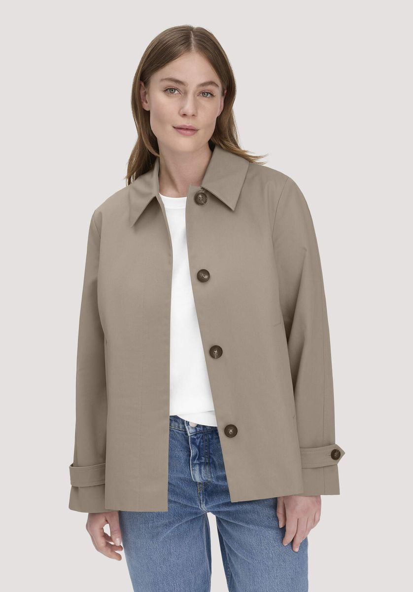 hessnatur Damen Jacke Regular NATURE SHELL aus Bio-Baumwolle - beige - Größe 34