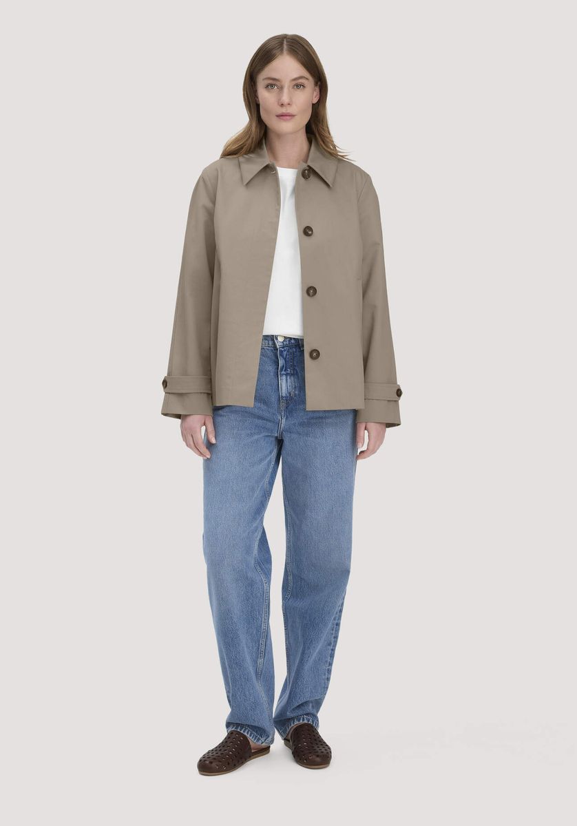 hessnatur Damen Jacke Regular NATURE SHELL aus Bio-Baumwolle - beige - Größe 34