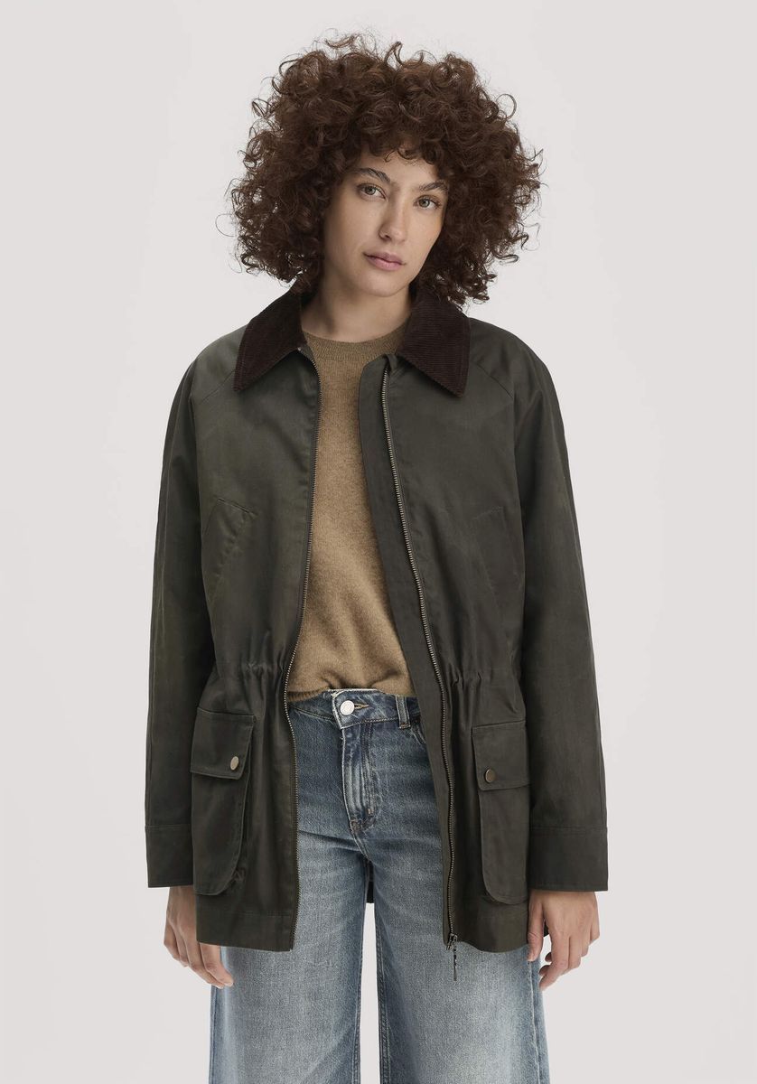 Klassische Feldjacke aus gewachster Baumwolle