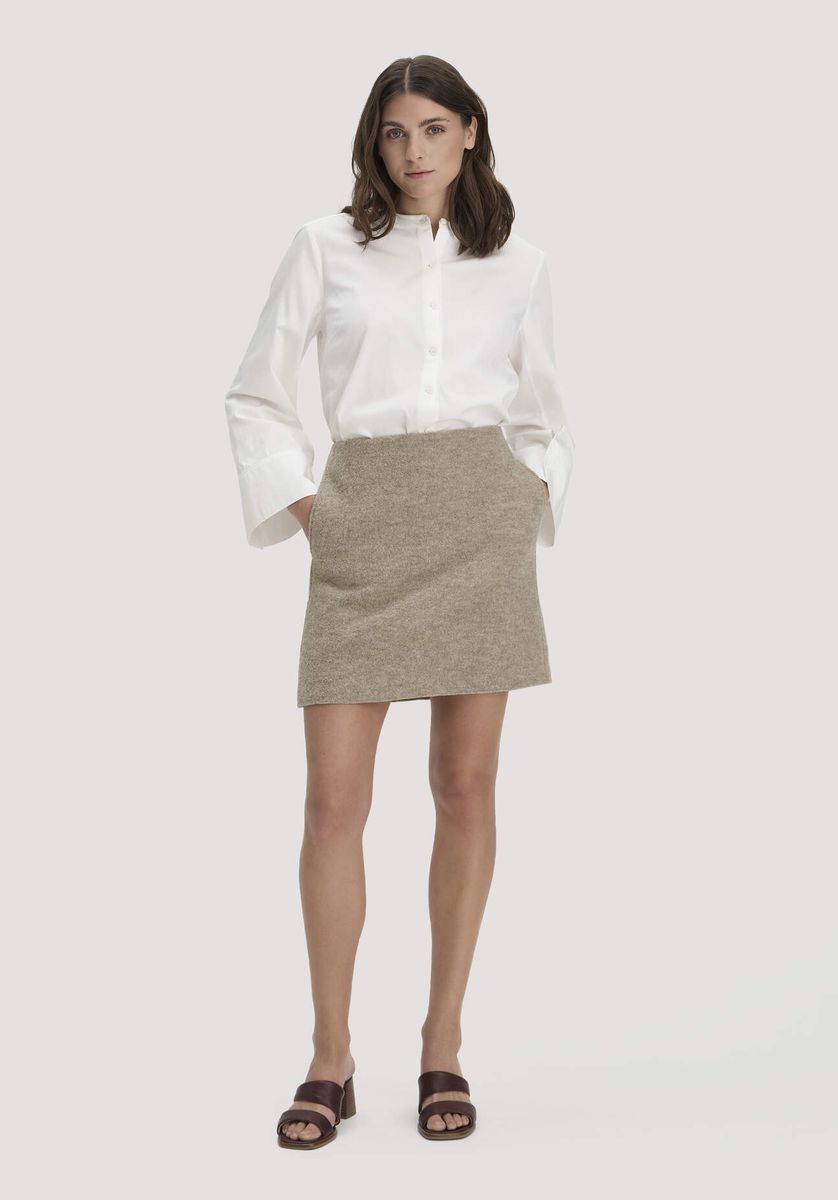 hessnatur Damen Walk Rock Mini aus Bio-Merinowolle - grau - Größe 34