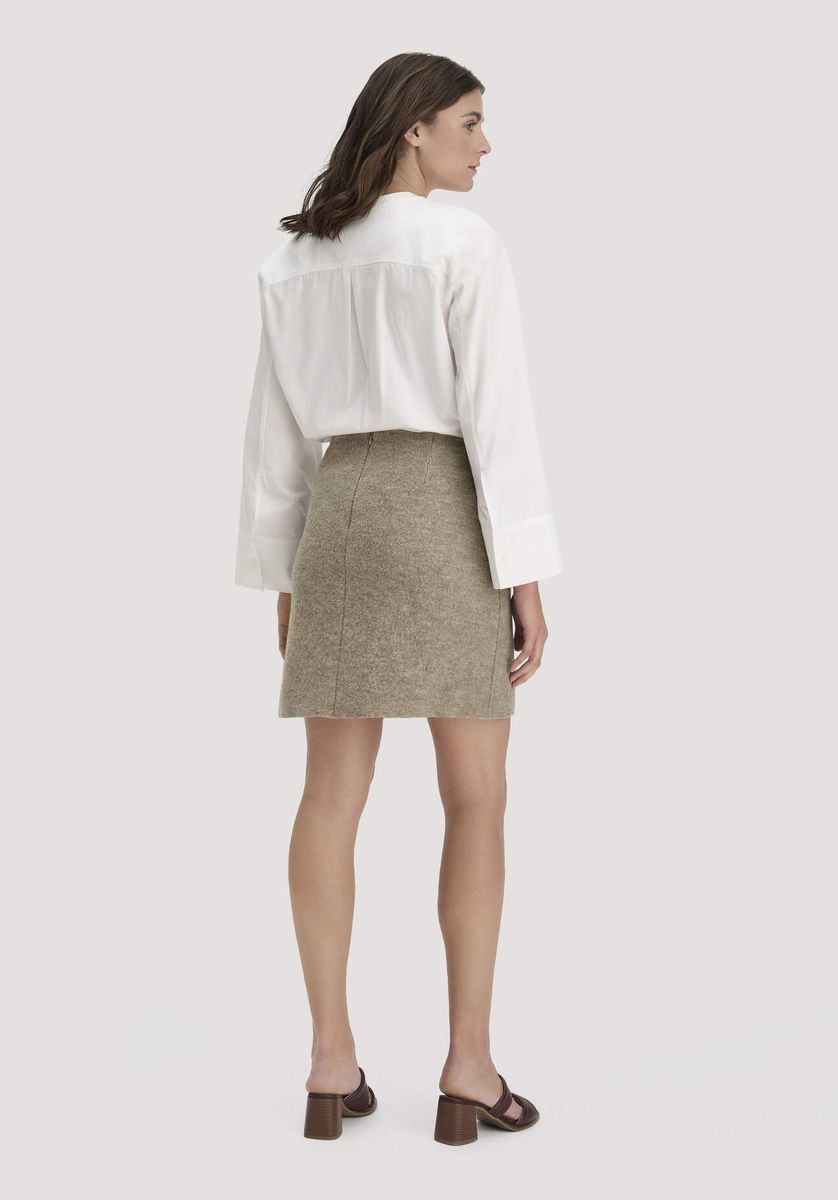 hessnatur Damen Walk Rock Mini aus Bio-Merinowolle - grau - Größe 34