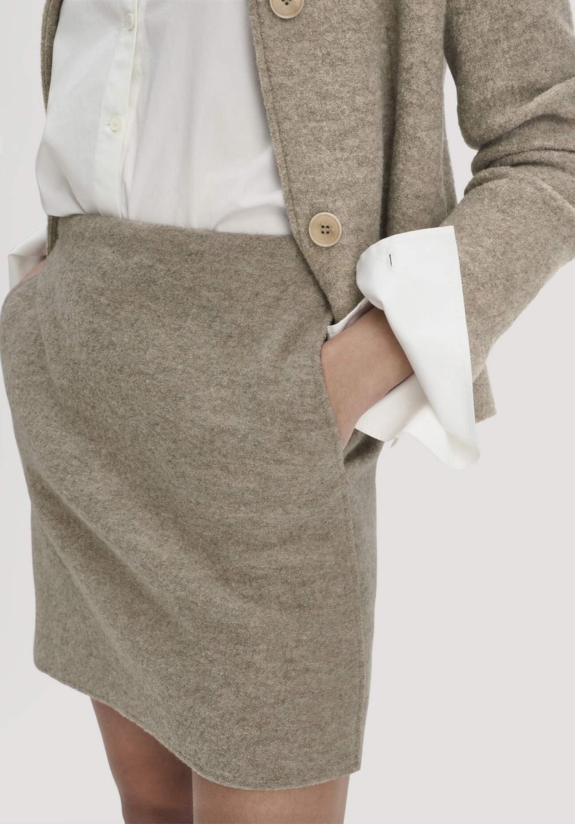 hessnatur Damen Walk Rock Mini aus Bio-Merinowolle - grau - Größe 34