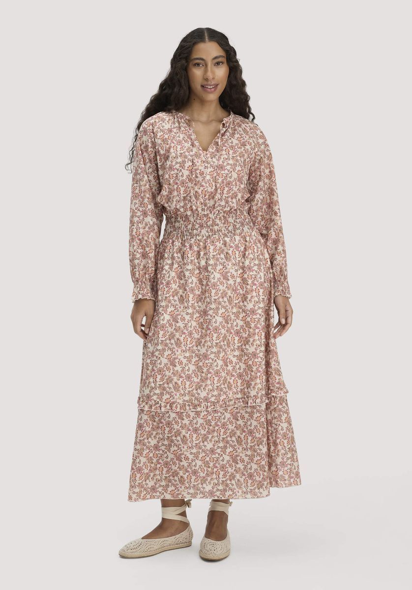 Maxikleid mit Blumenmuster und Rüschen