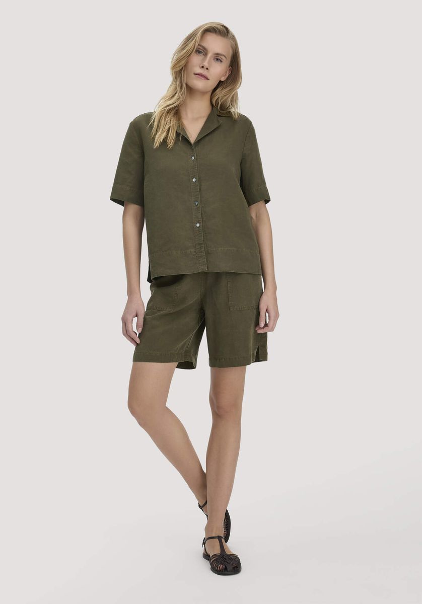 Lässige Camp-Bluse aus Leinenmischung