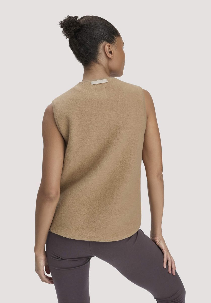 hessnatur Loungewear Fleece Weste Relaxed ACTIVE LIGHT aus Bio-Baumwolle - braun - Größe L