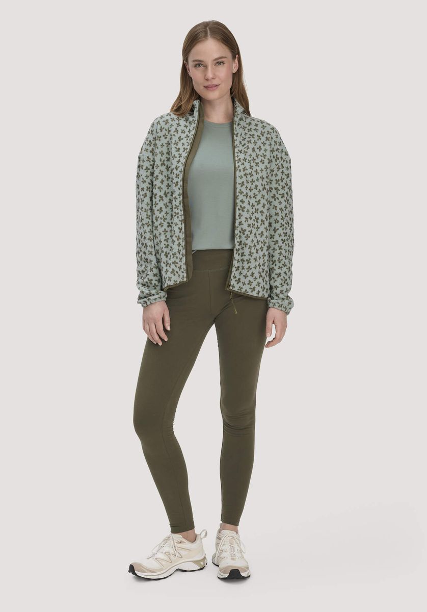 hessnatur Loungewear Fleece Jacke Relaxed ACTIVE LIGHT aus Bio-Baumwolle - grün - Größe L