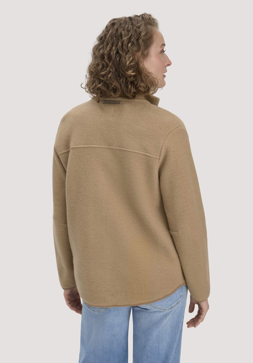 hessnatur Loungewear Fleece Jacke Relaxed ACTIVE LIGHT aus Bio-Baumwolle - braun - Größe L