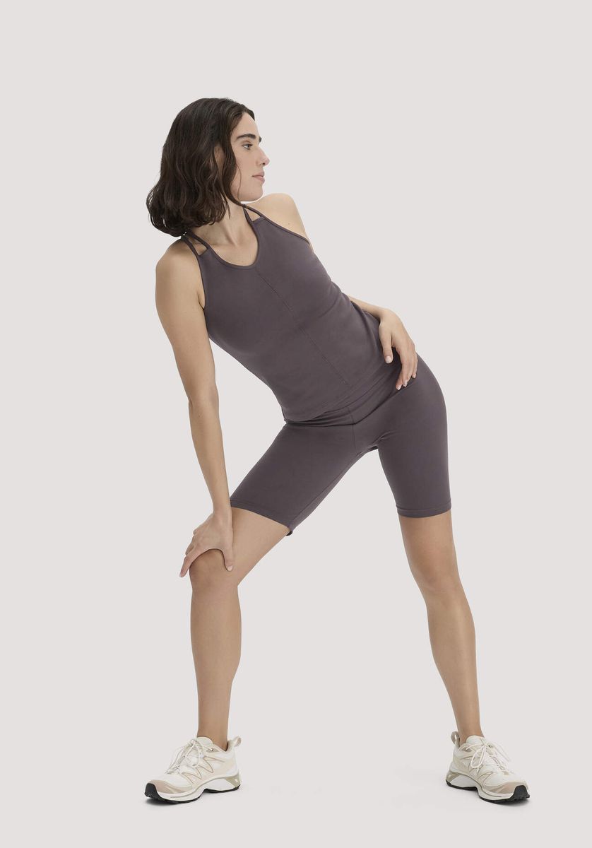 hessnatur Loungewear Top Fitted ACTIVE COMFORT aus Bio-Baumwolle - braun - Größe 34