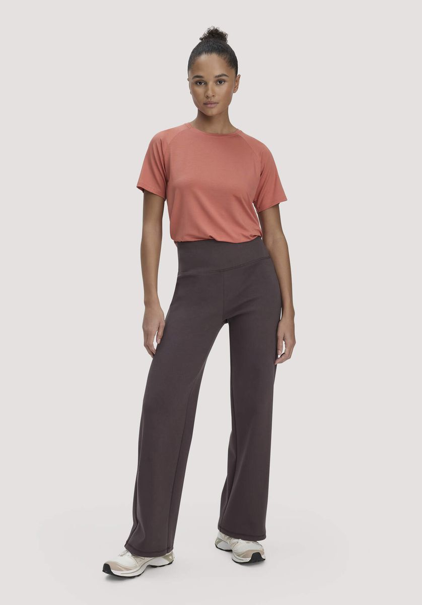 hessnatur Loungewear Hose Wide Leg ACTIVE COMFORT aus Bio-Baumwolle - braun - Größe L