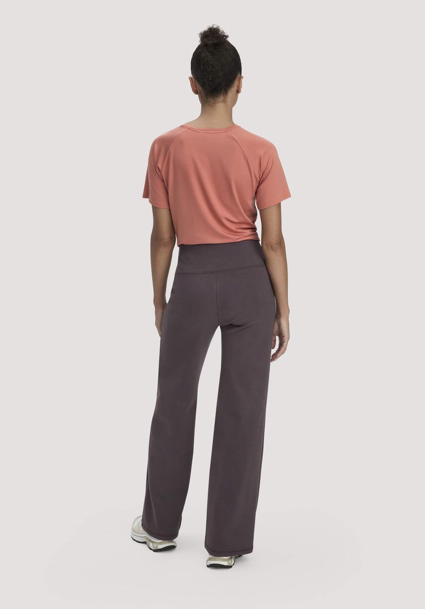 hessnatur Loungewear Hose Wide Leg ACTIVE COMFORT aus Bio-Baumwolle - braun - Größe L