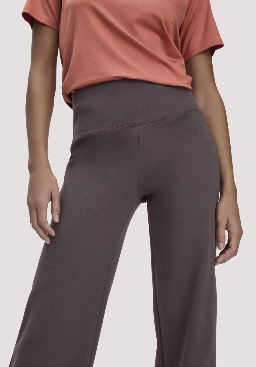 hessnatur Loungewear Hose Wide Leg ACTIVE COMFORT aus Bio-Baumwolle - braun - Größe L