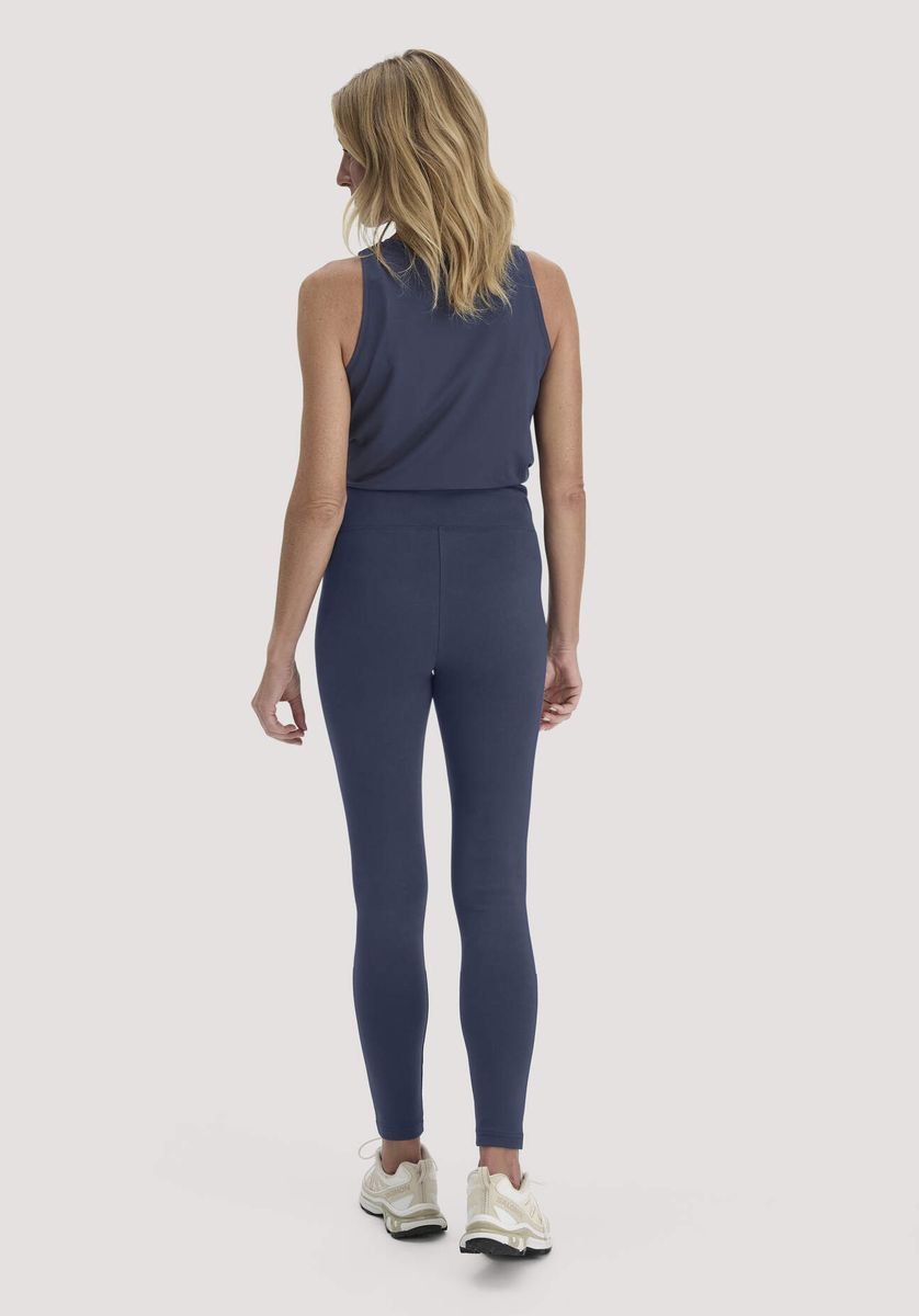 hessnatur Loungewear Leggings High Waist ACTIVE COMFORT aus Bio-Baumwolle - blau - Größe L/k