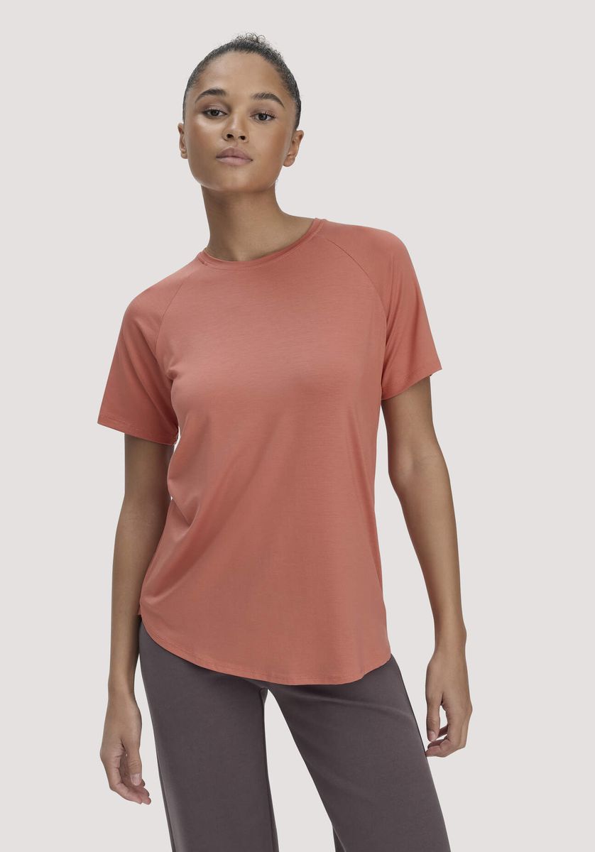 hessnatur Loungewear T-Shirt Regular ACTIVE COMFORT aus TENCEL™ Lyocell - orange - Größe 34