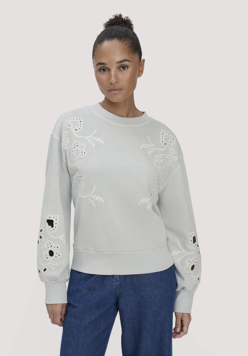 hessnatur Damen Sweatshirt Relaxed BETTER RECYCLING aus Bio-Baumwolle - blau - Größe L