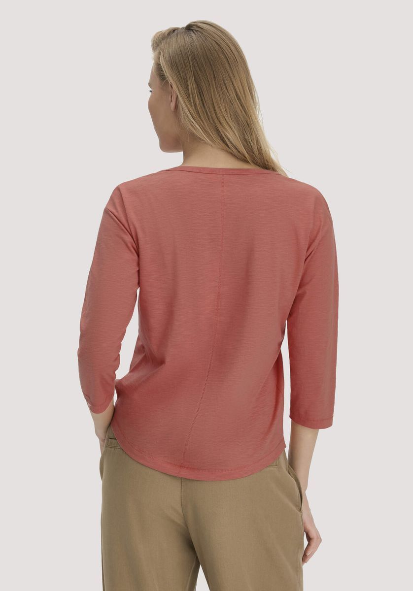hessnatur Damen Light Slub Longsleeve Relaxed aus Bio-Baumwolle - orange - Größe 34