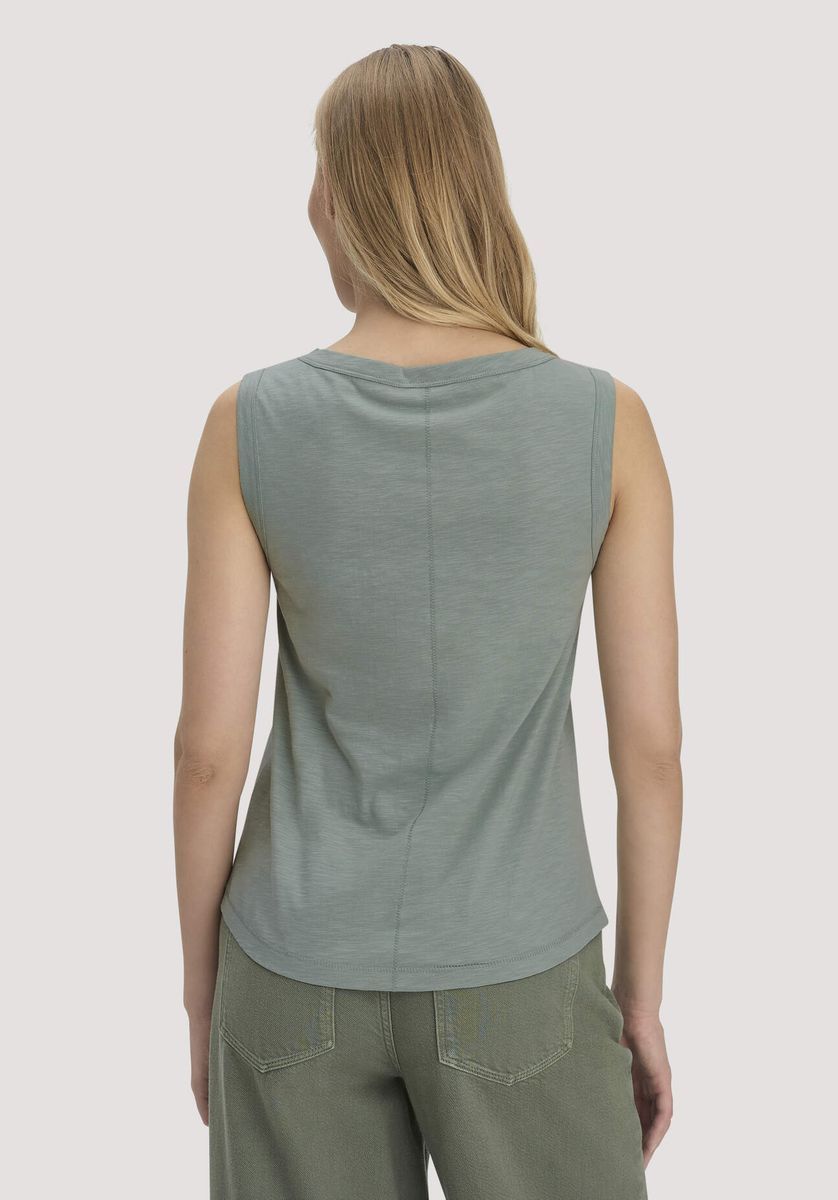hessnatur Damen Light Slub Jersey Top Regular aus Bio-Baumwolle - grün - Größe 34