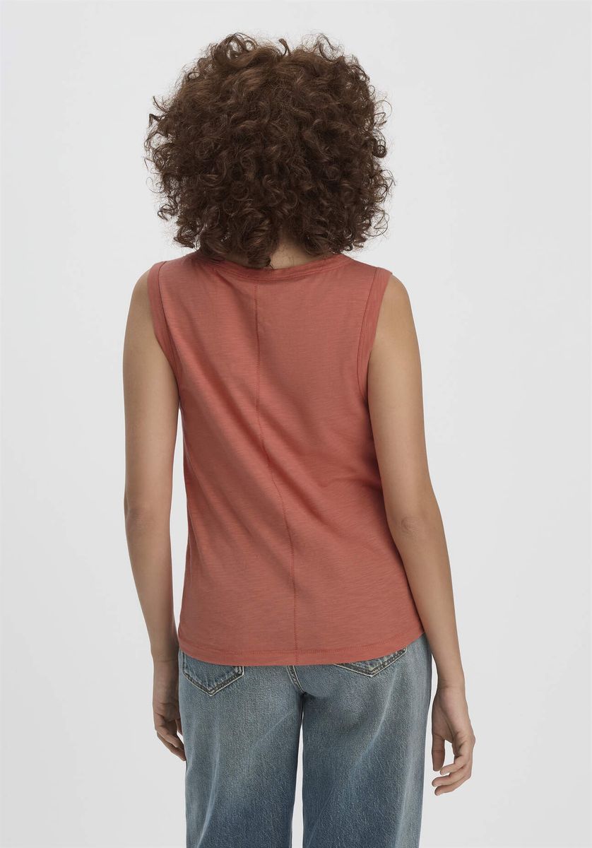 hessnatur Damen Light Slub Jersey Top Regular aus Bio-Baumwolle - orange - Größe 34