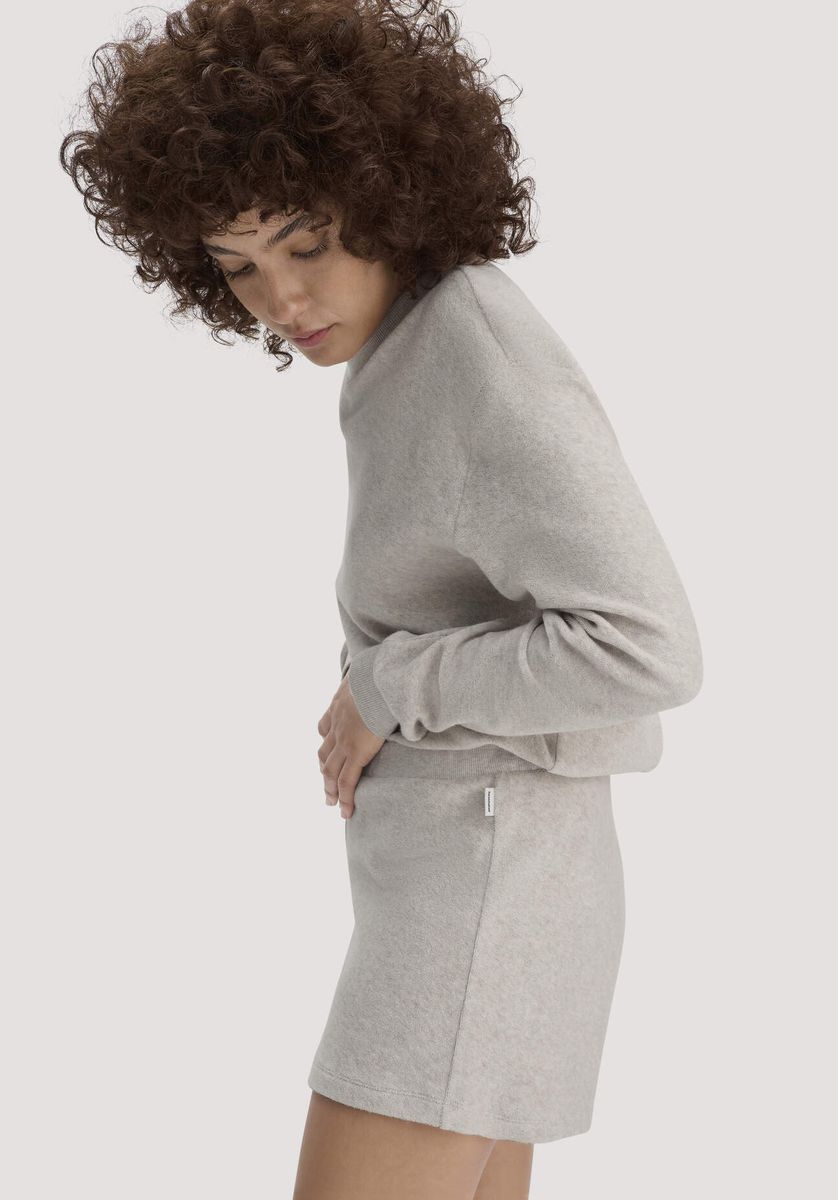 hessnatur Damen Frottee Shorts PURE COTTON aus Bio-Baumwolle - beige - Größe 34