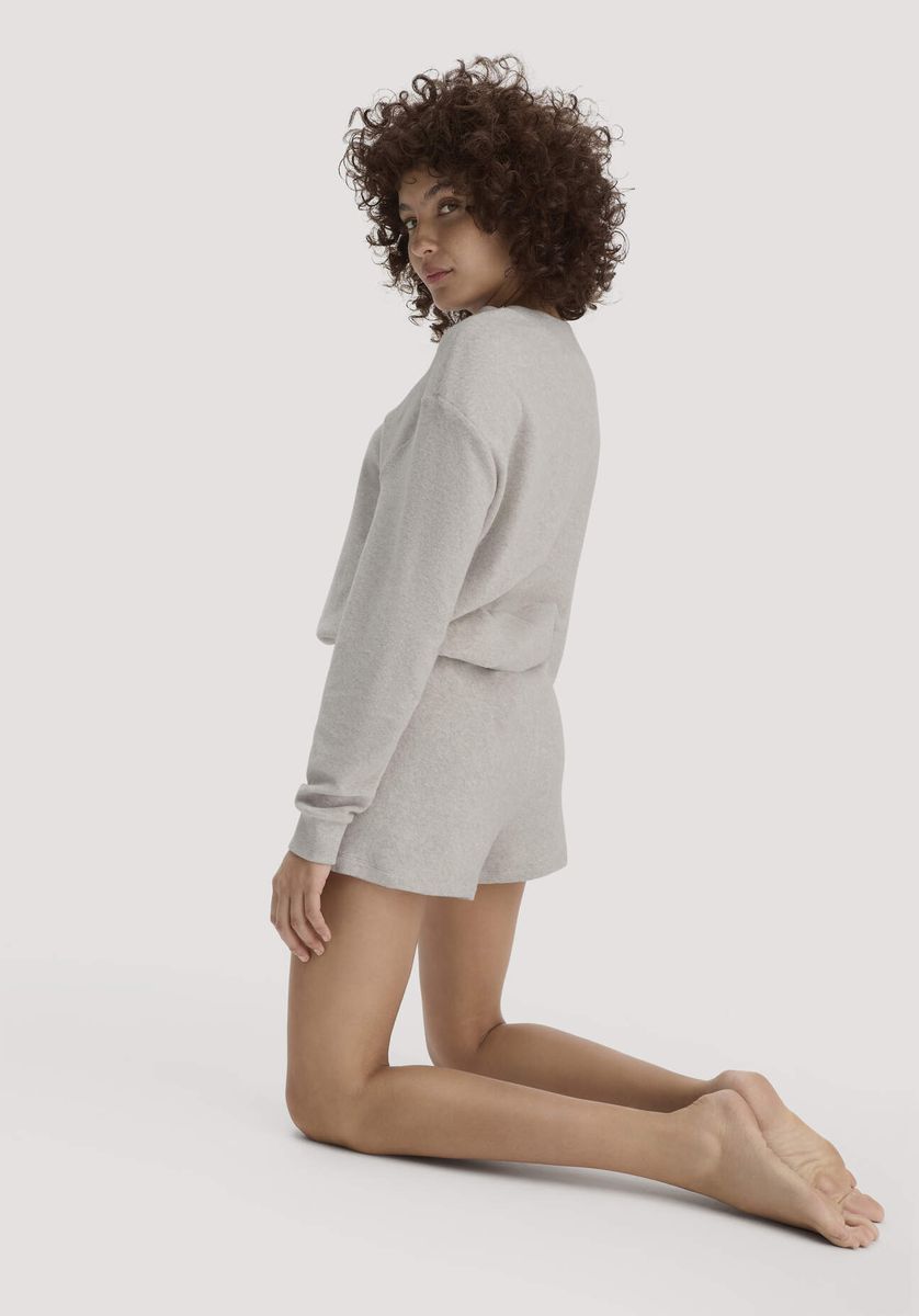 hessnatur Damen Frottee Shorts PURE COTTON aus Bio-Baumwolle - beige - Größe 34