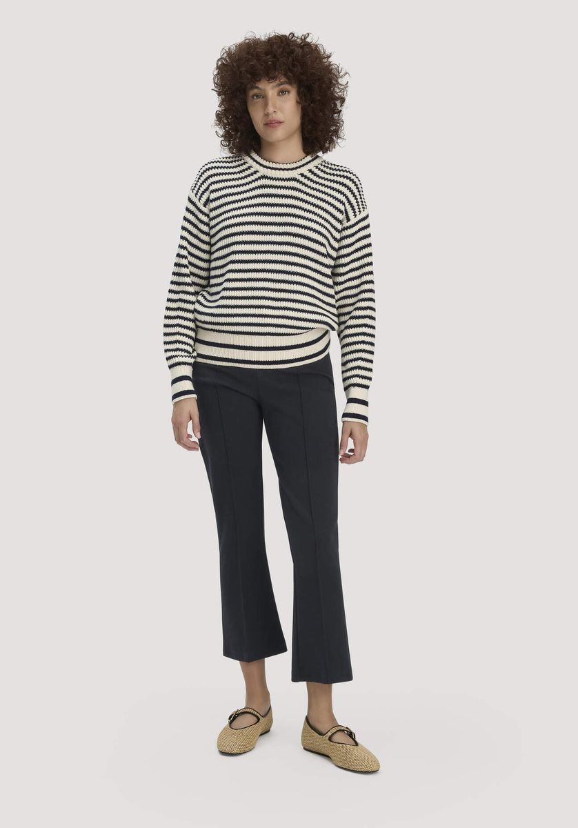 hessnatur Damen Jersey Hose Culotte Slim Leg aus Bio-Baumwolle - schwarz - Größe 34