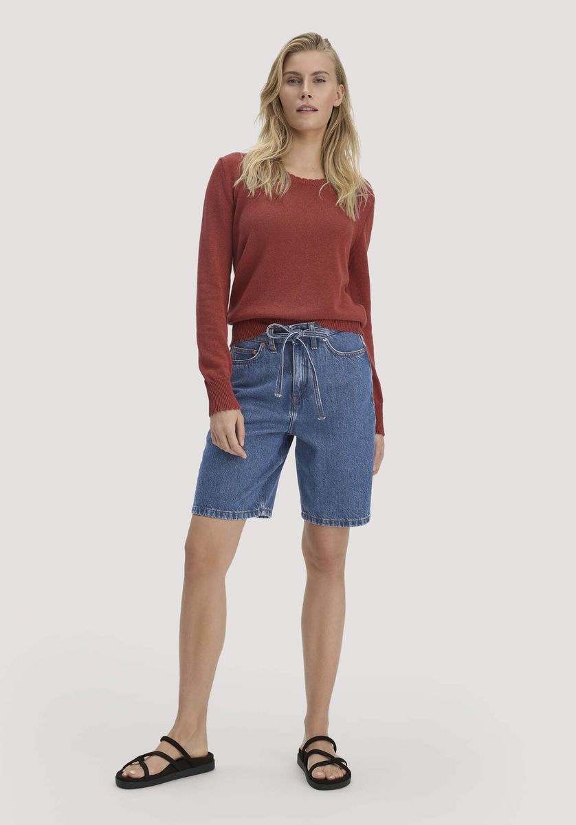 hessnatur Damen Jeans Bermuda aus Bio-Baumwolle mit TENCEL™ Lyocell - blau - Größe 25