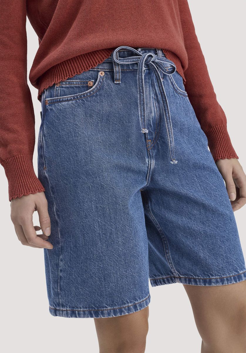 hessnatur Damen Jeans Bermuda aus Bio-Baumwolle mit TENCEL™ Lyocell - blau - Größe 25