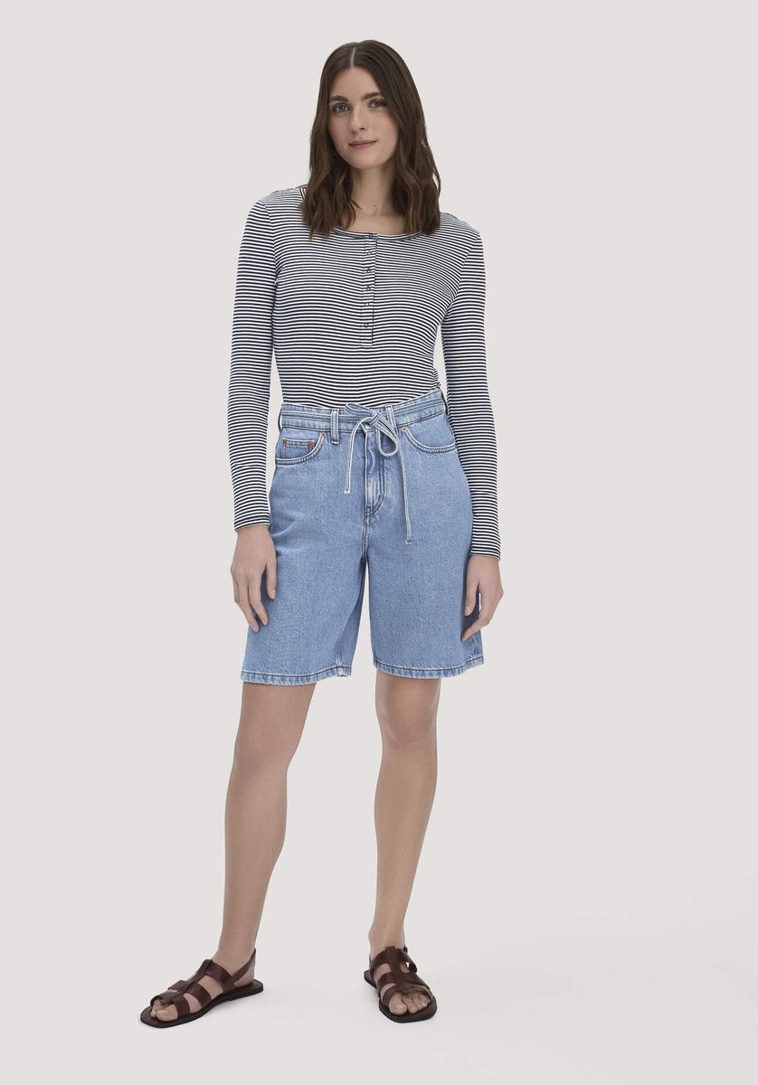 hessnatur Damen Jeans Bermuda aus Bio-Baumwolle mit TENCEL™ Lyocell - blau - Größe 25