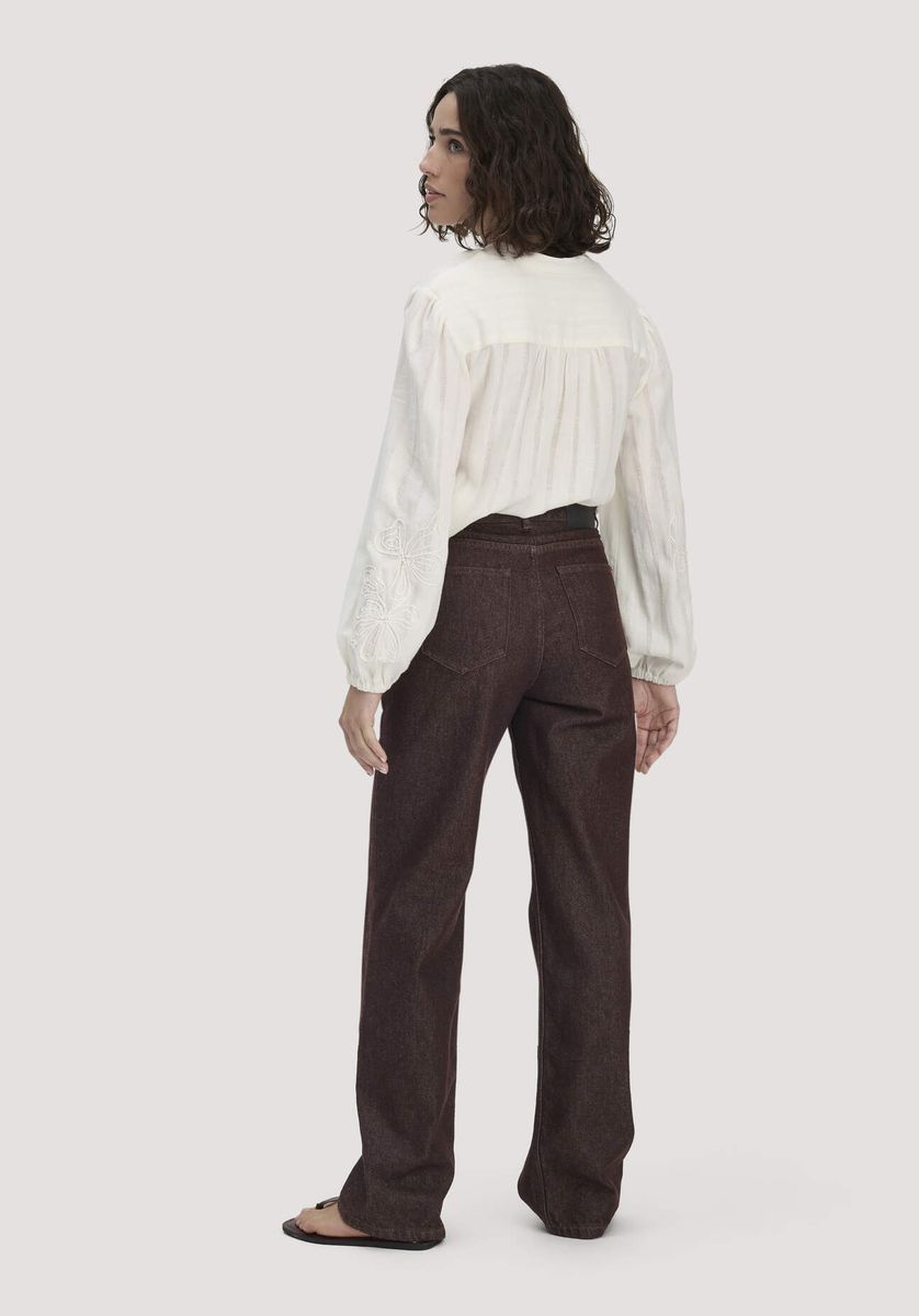 hessnatur Damen Jeans GIERA Straight Relaxed aus Bio-Denim - braun - Größe 26/32