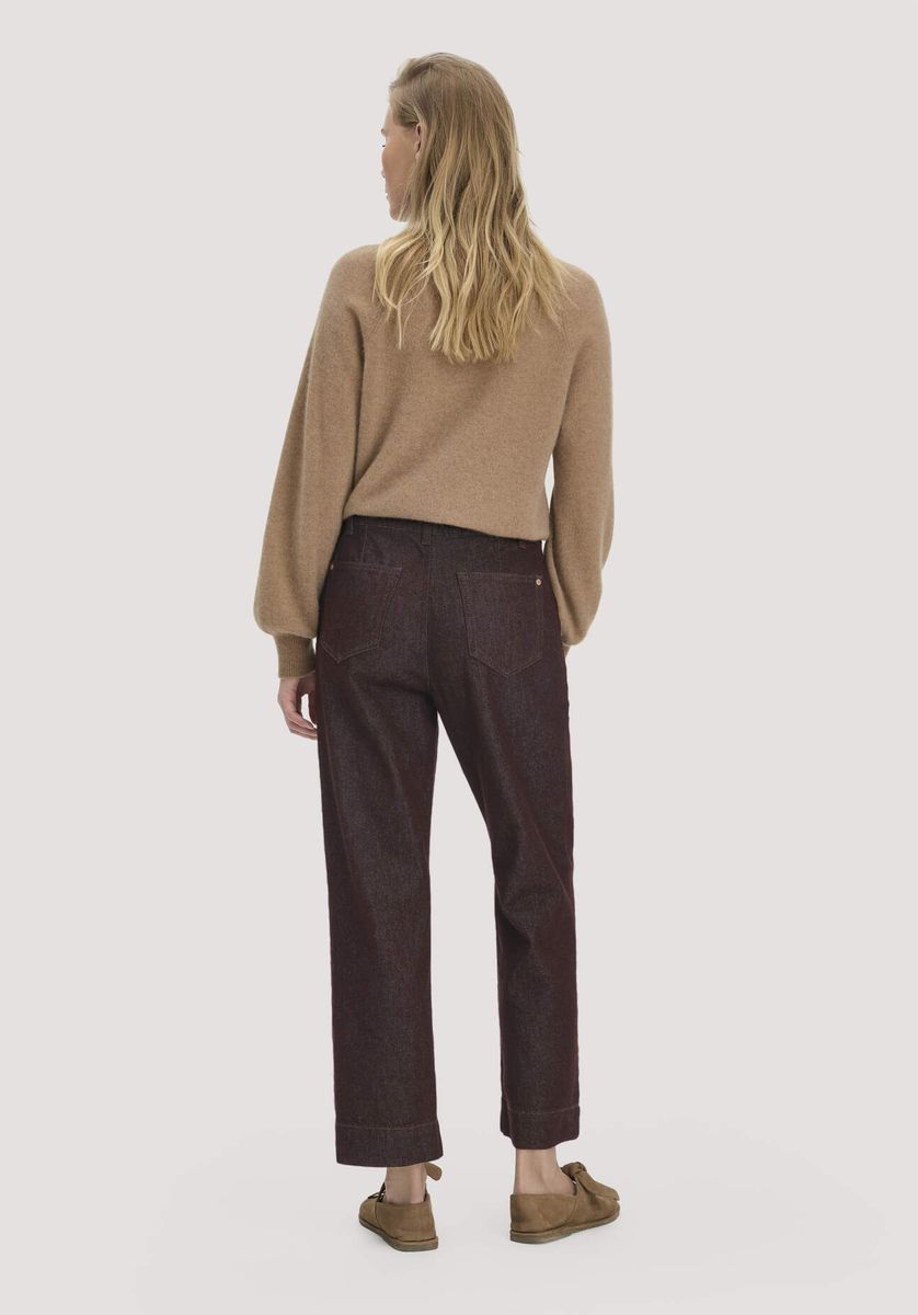 hessnatur Damen Jeans ELENY Culotte straight Leg aus Bio-Denim - braun - Größe 26/29