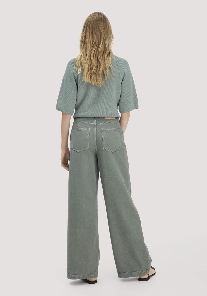 hessnatur Damen Jeans VONNA Super Wide Leg aus Bio-Baumwolle mit TENCEL™ Lyocell - grün - Größe 26/32