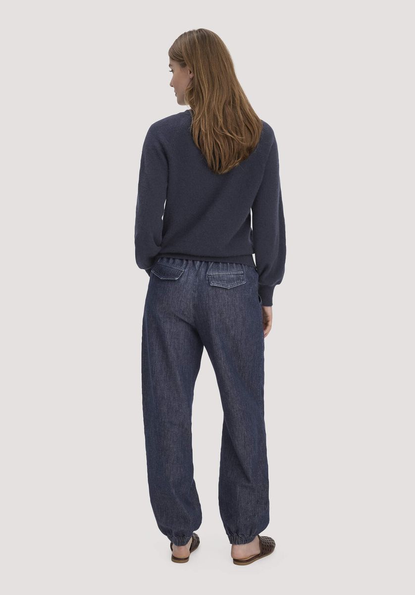 hessnatur Damen Jeans Soft Utility aus Bio-Denim mit Kapok - blau - Größe 34