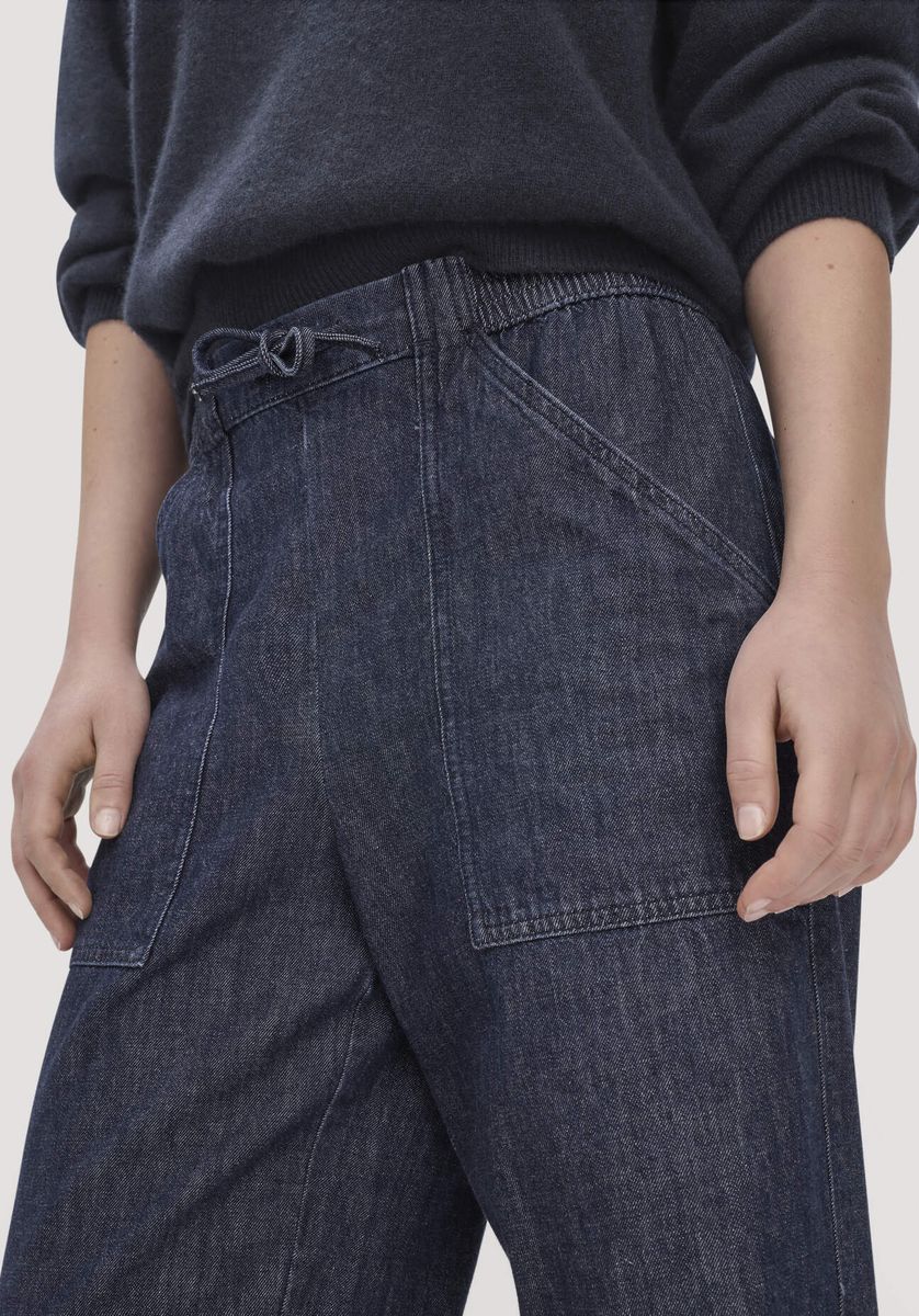 hessnatur Damen Jeans Soft Utility aus Bio-Denim mit Kapok - blau - Größe 34