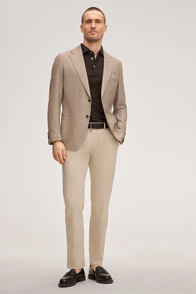 Windsor Giorno Beige Sakko aus Woll-Leinen-Mischung mit aufgesetzten Taschen