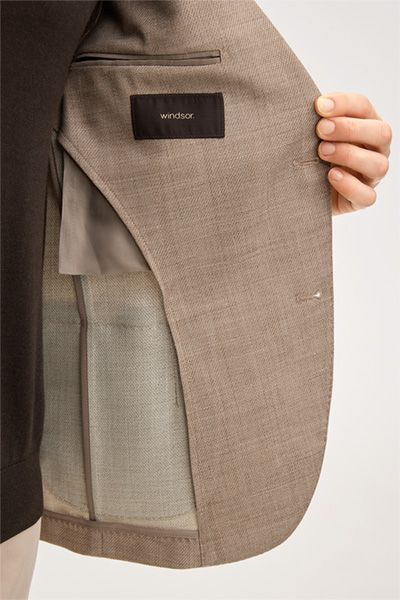 Windsor Giorno Beige Sakko aus Woll-Leinen-Mischung mit aufgesetzten Taschen