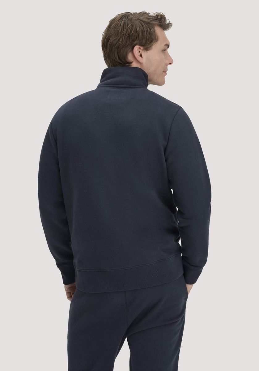 hessnatur Herren Sweat Troyer Regular BETTER RECYCLING aus Bio-Baumwolle - blau - Größe L