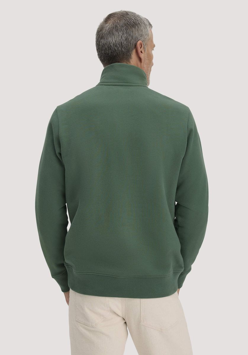 hessnatur Herren Sweat Troyer Regular BETTER RECYCLING aus Bio-Baumwolle - grün - Größe L