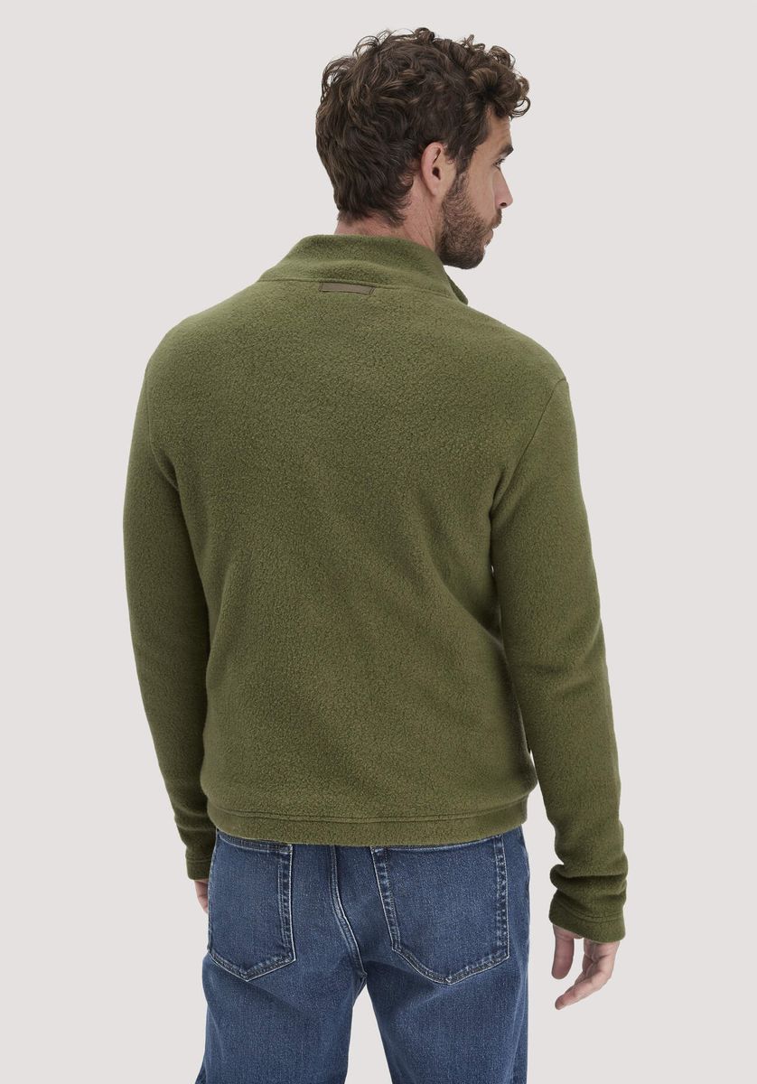hessnatur Herren Fleece Jacke Slim aus Bio-Baumwolle - grün - Größe 46