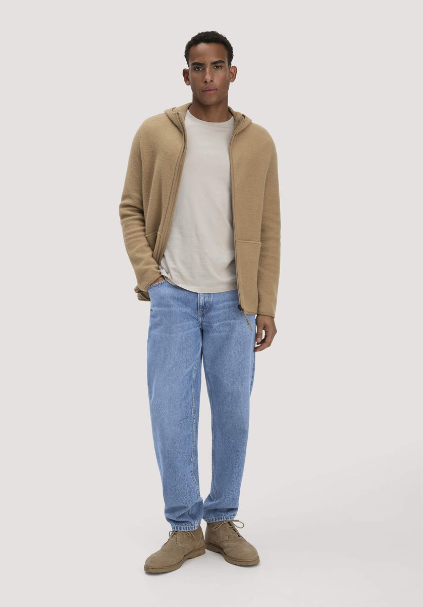 hessnatur Herren Heavy Fleece Jacke Regular aus Bio-Baumwolle - braun - Größe 46