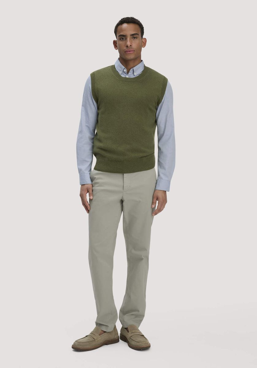 hessnatur Herren Strick Pullunder Regular aus Bio-Merinowolle mit Bio-Baumwolle - grün - Größe L