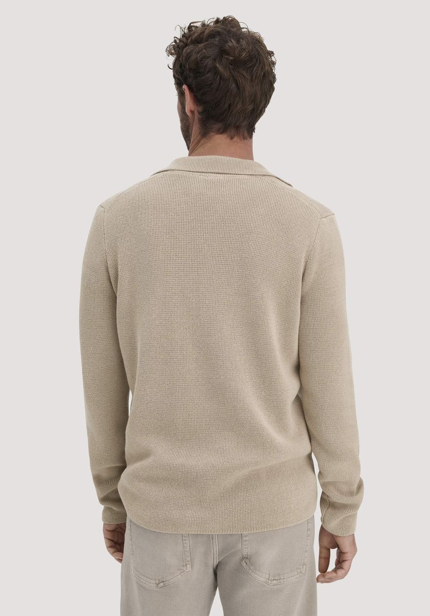 hessnatur Herren Milano Strick Polo Regular aus Leinen mit Bio-Baumwolle und LENZING™ ECOVERO™ Viskose - beige - Größe L