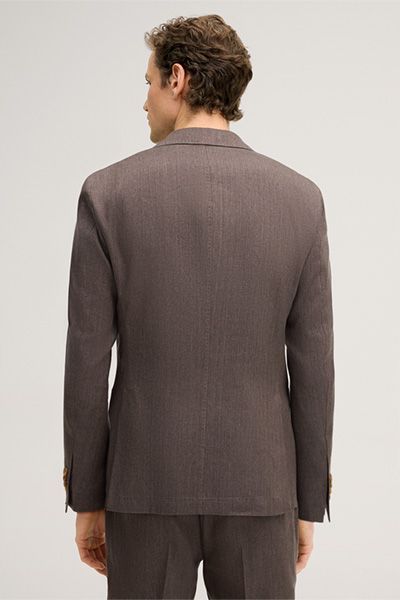 Windsor Giro Schurwoll-Leinen-Mix-Blazer in Braun Uni