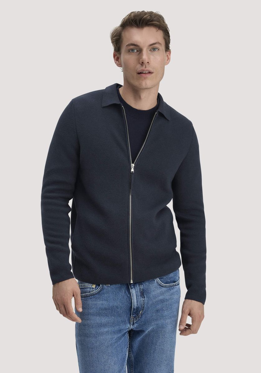 Herren Strickjacke mit Reißverschluss und Kragen