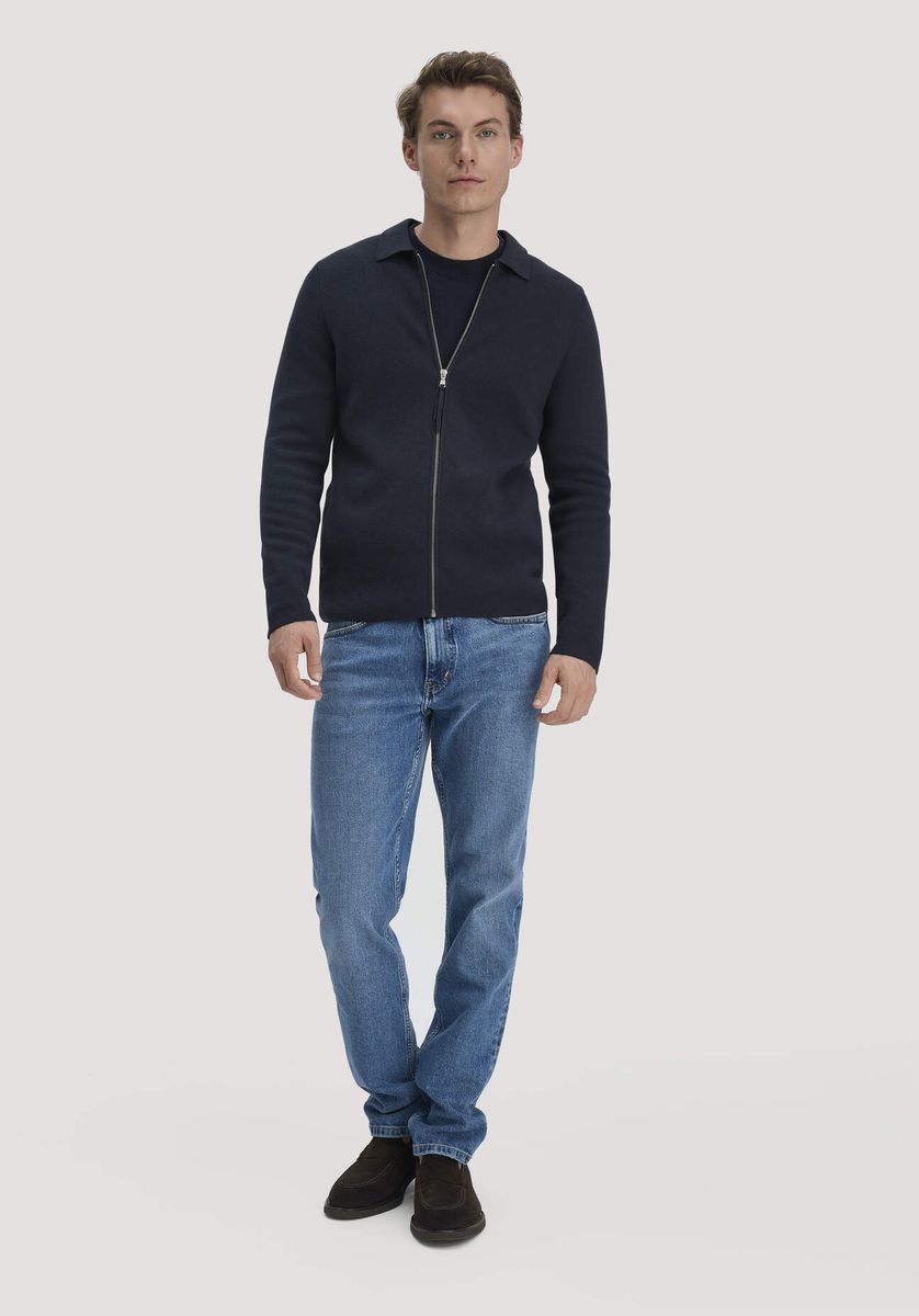 Herren Strickjacke mit Reißverschluss und Kragen