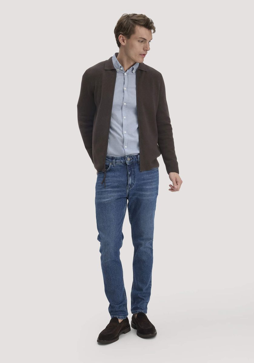 hessnatur Herren Milano Strick Jacke Regular aus Bio-Baumwolle mit Bio-Merinowolle - braun - Größe L