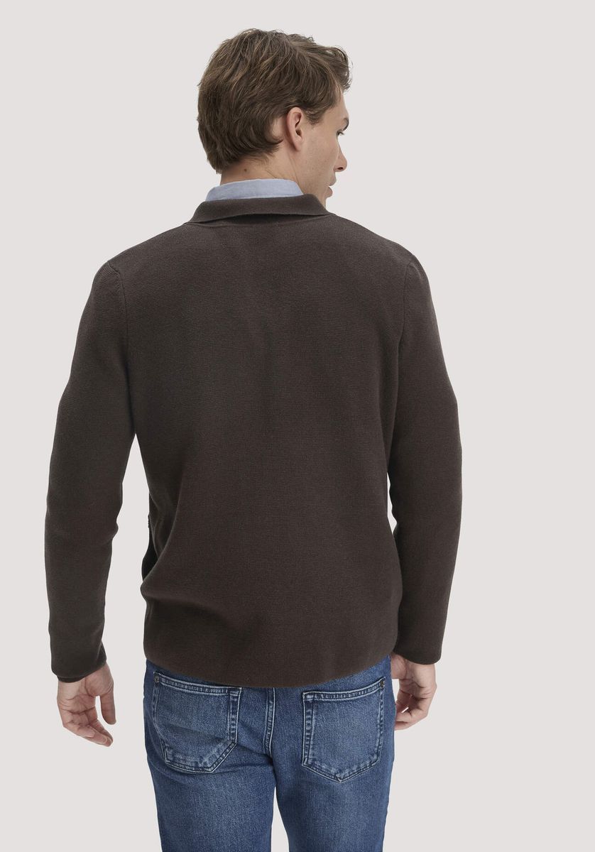 hessnatur Herren Milano Strick Jacke Regular aus Bio-Baumwolle mit Bio-Merinowolle - braun - Größe L