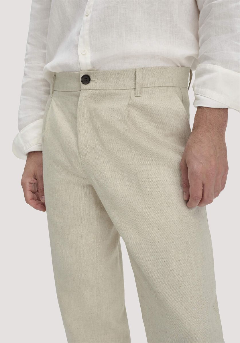 hessnatur Herren Hose RON Relaxed aus Bio-Baumwolle mit Leinen - natur - Größe 31/32