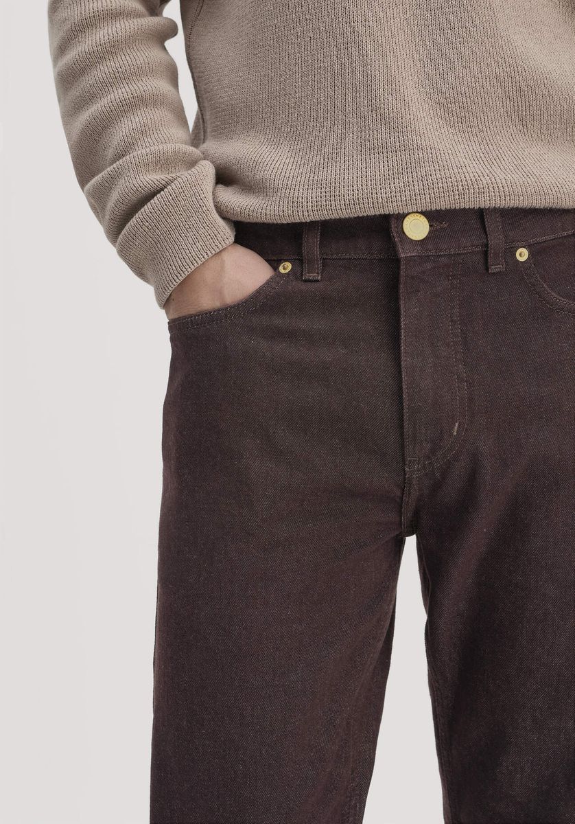 hessnatur Herren Jeans BEN Regular Straight aus Bio-Denim - braun - Größe 31/30